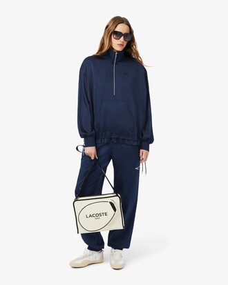 Chaqueta popover de cuello alto con cremallera oversized