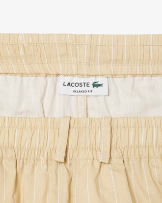 Pantal&oacute;n corto de algod&oacute;n de rayas con estampado de cocodrilo