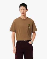 Camiseta de punto jersey de algod&oacute;n con bordado y estampado