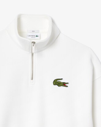 Sudadera con cremallera en el cuello de corte amplio con detalle de insignia