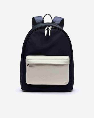 Mochila L.12.12 Cuir piel bicolor inscripci&oacute;n relieve