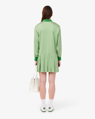 Vestido polo plisado de sat&eacute;n