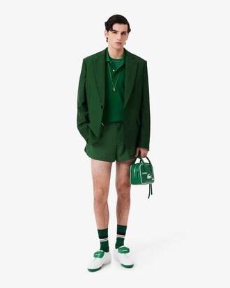 Pantal&oacute;n corto de lana con ribete Runway
