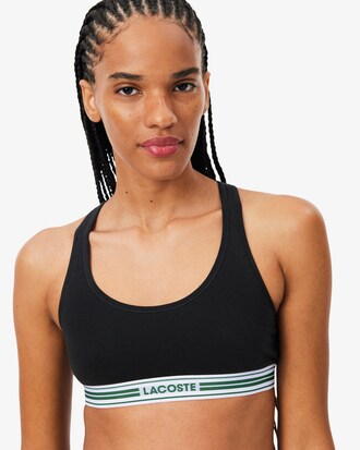Bralette de algod&oacute;n el&aacute;stico con cinta en contraste