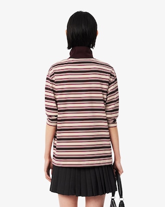 Polo oversize de manga larga de rayas