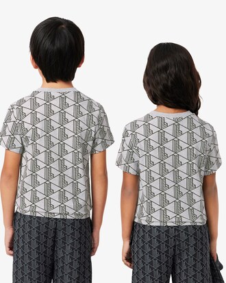 Camiseta de algodón con estampado de monograma