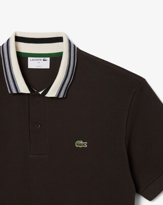 Polo con cuello de rayas de corte clásico fabricado en Francia