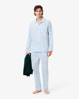 Camisa de pijama de popelín de algodón de rayas