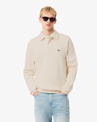 Sudadera con cuello polo de canal&eacute; de algod&oacute;n