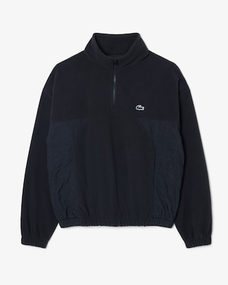 Sudadera deportiva con cremallera 1/4 en dos tejidos