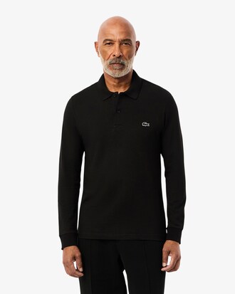 Polo de manga larga de corte regular de algodón