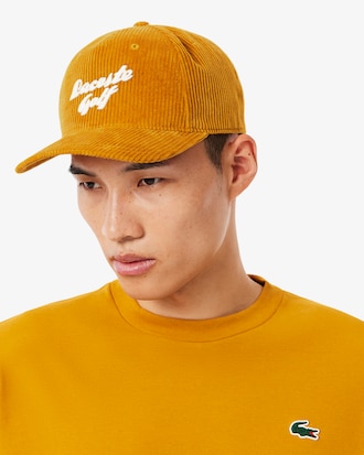 Gorra de golf de pana bordada