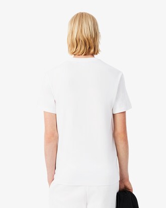 Camiseta de punto jersey de algodón con ribete de Lacoste