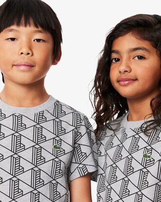 Camiseta de algodón con estampado de monograma