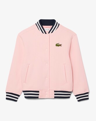 Cazadora tipo bomber de felpa con insignia bordada