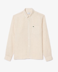 Camisa de lino de corte regular de rayas