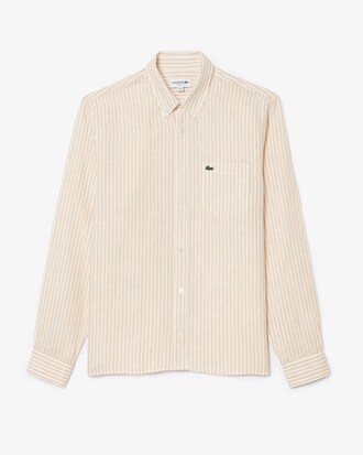 Camisa de lino de corte regular de rayas