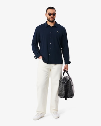Camisa de piqu&eacute; de algod&oacute;n de corte ajustado