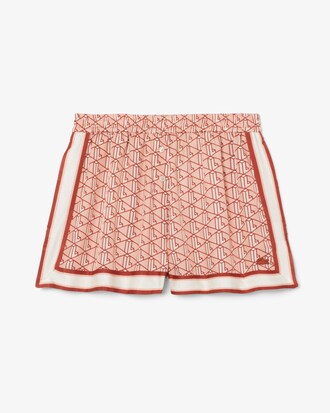 Pantalón corto vaporoso con estampado de monograma