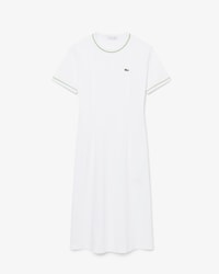 Vestido camisero de punto jersey con ribete en contraste