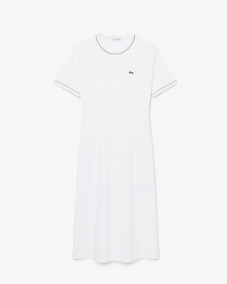 Vestido camisero de punto jersey con ribete en contraste