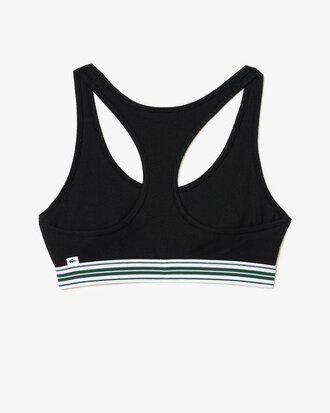 Bralette de algodón elástico con cinta en contraste