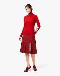 Falda midi plisada bordada Runway