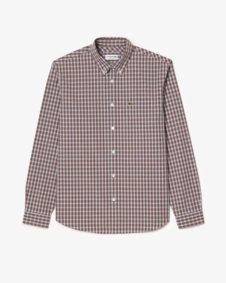Camisa de corte regular de popelín con cuadros escoceses