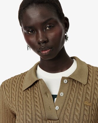 Jersey de cuello polo de punto de ochos Runway