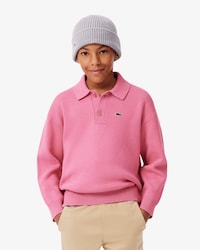 Polo de manga larga de mezcla de lana y algodón
