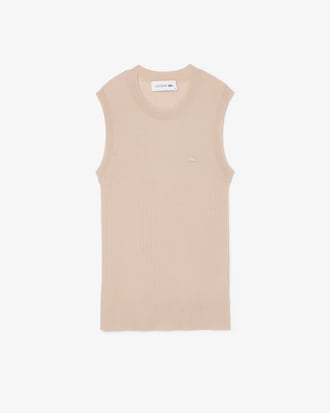 Jersey sin mangas de canal&eacute; 3D de lana merino