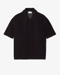 Camisa con cocodrilo en punto con efecto encaje