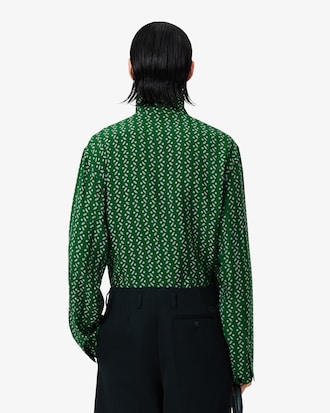 Camisa de corte regular de satén estampado Runway