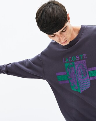 Sudadera de hombre Lacoste LIVE en felpa con escudo estampado
