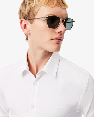 Camisa de corte ajustado de popel&iacute;n el&aacute;stico