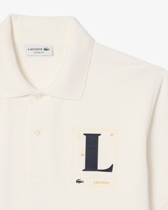 Polo de corte cl&aacute;sico de petit piqu&eacute; estampado