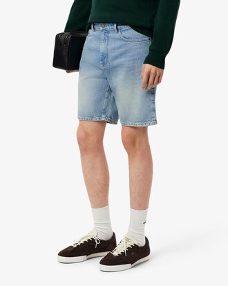 Bermudas denim de corte recto