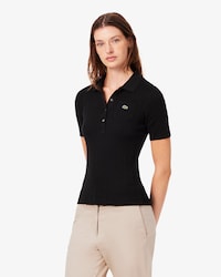 Polo de punto pointelle de corte ajustado