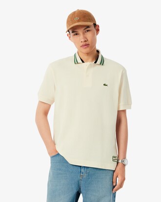 Polo con cuello de rayas de corte clásico fabricado en Francia