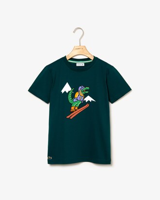 Conjunto de niño con camiseta en algodón estampado con un divertido cocodrilo