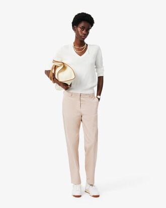 Pantal&oacute;n chino de corte recto de tela gabardina de algod&oacute;n