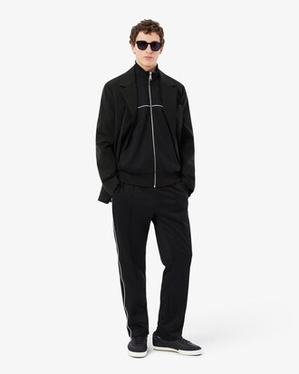Sudadera con cremallera y ribete en contraste