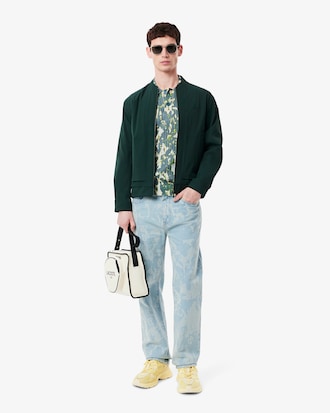 Denim estampado de corte recto