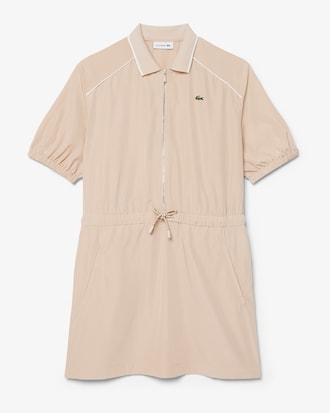 Vestido polo con cremallera de tafet&aacute;n de corte holgado