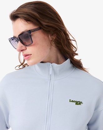 Sudadera con cremallera de corte holgado con insignia