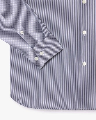 Camisa de corte ajustado de popelín elástico de rayas