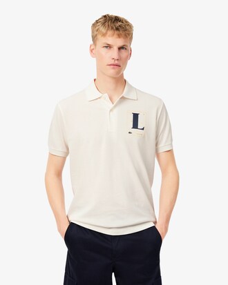 Polo de corte cl&aacute;sico de petit piqu&eacute; estampado