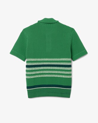 Jersey con cuello polo de rayas estilo encaje Runway