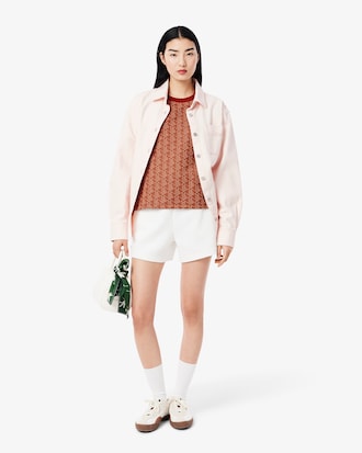 Camiseta ajustada de jacquard con monograma