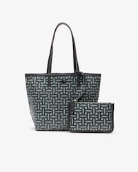 Women's Monogramme Small Coated Cotton Canvas Tote Bag